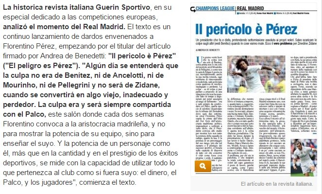 As cita il Guerin Sportivo: al Real il problema è Perez