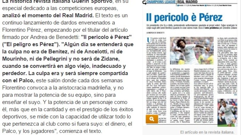 As cita il Guerin Sportivo: al Real il problema è Perez