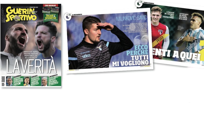 Il nuovo Guerin Sportivo con il doppio poster di Juve e Milan