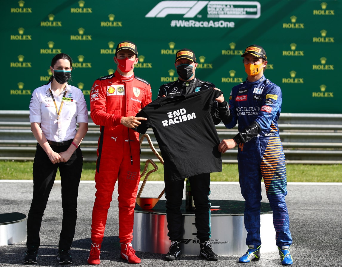 F1 Austria: Bottas primo, Leclerc e Norris sul podio