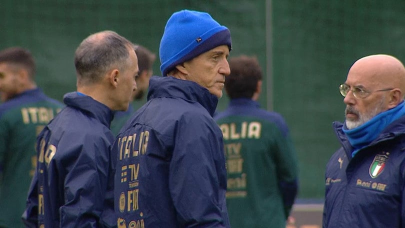 Italia, l'allenamento a Coverciano in vista del match contro il Belgio