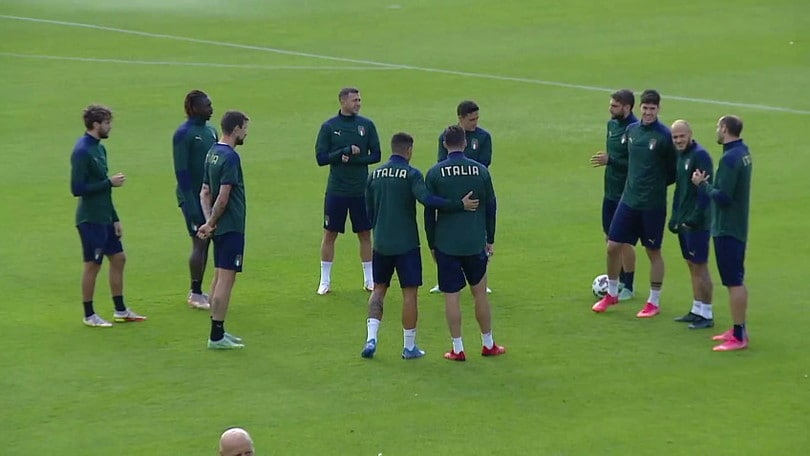 Mancini allena gli azzurri prima della sfida contro il Belgio