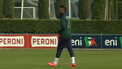 Balotelli in allenamento con la Nazionale