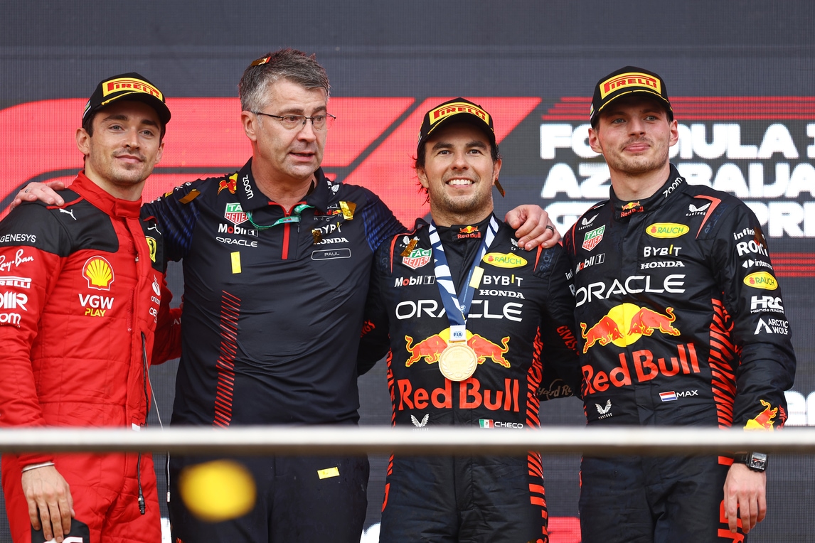F1 Azerbaijan: Perez batte Verstappen, Leclerc sul podio