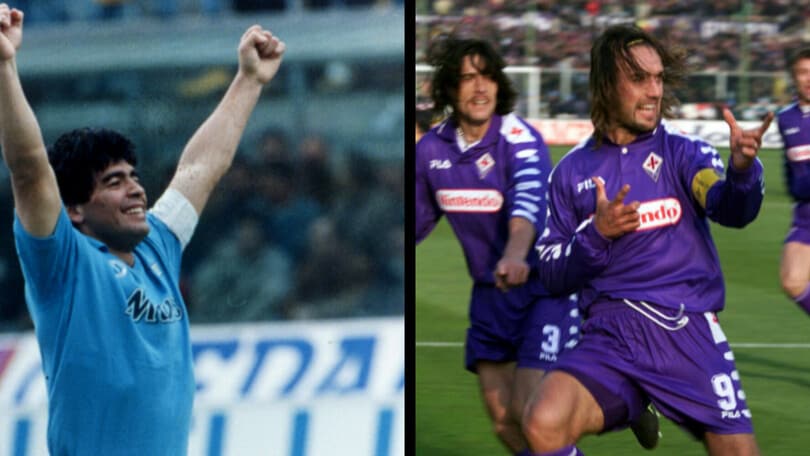 Diego e Batistuta: i grandi argentini di Napoli e Fiorentina