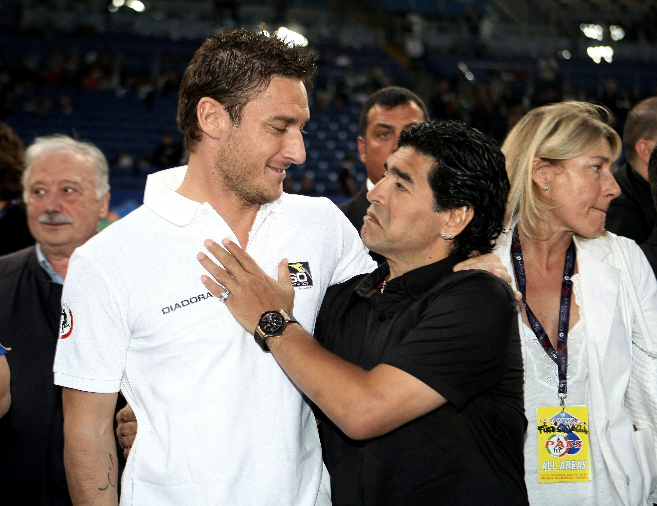 Diego Armando Maradona  e "il Capitano" Francesco Totti