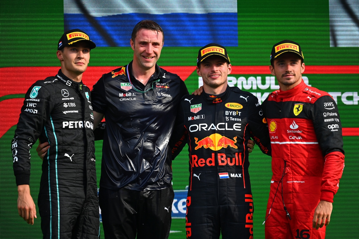 F1 Olanda: vince Verstappen, Russell e Leclerc sul podio