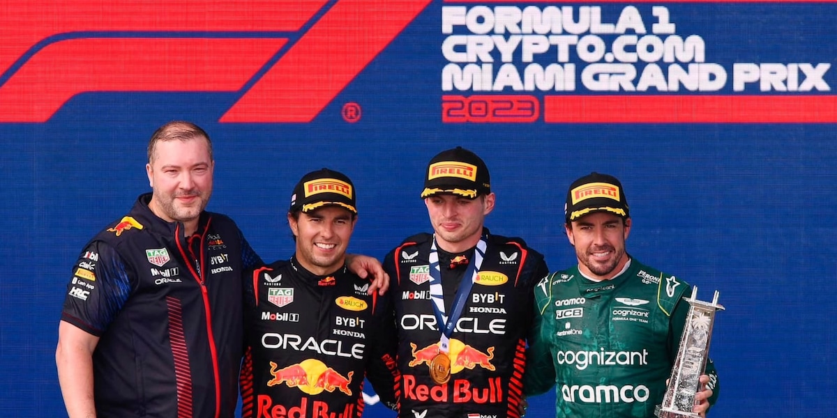 F1 Miami: Verstappen batte Perez, Alonso sul podio