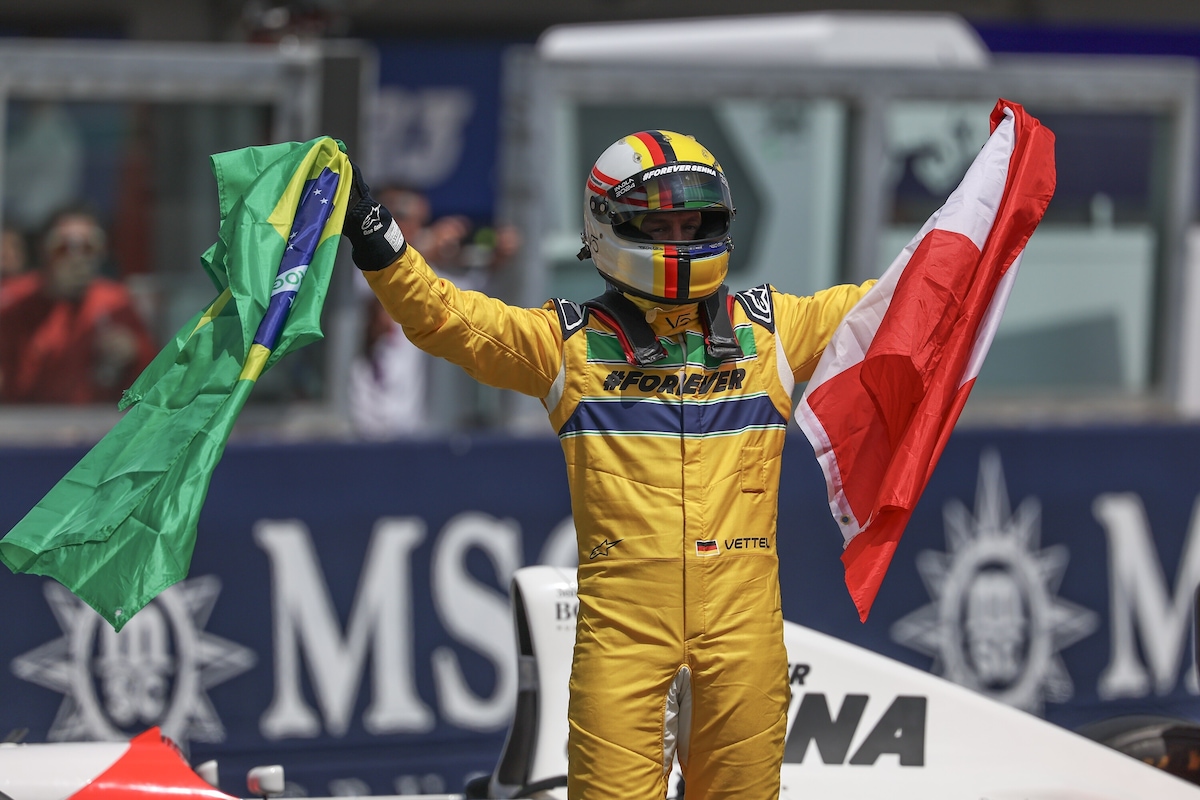 Sebastian Vettel e l’omaggio a Senna e a Ratzenberger