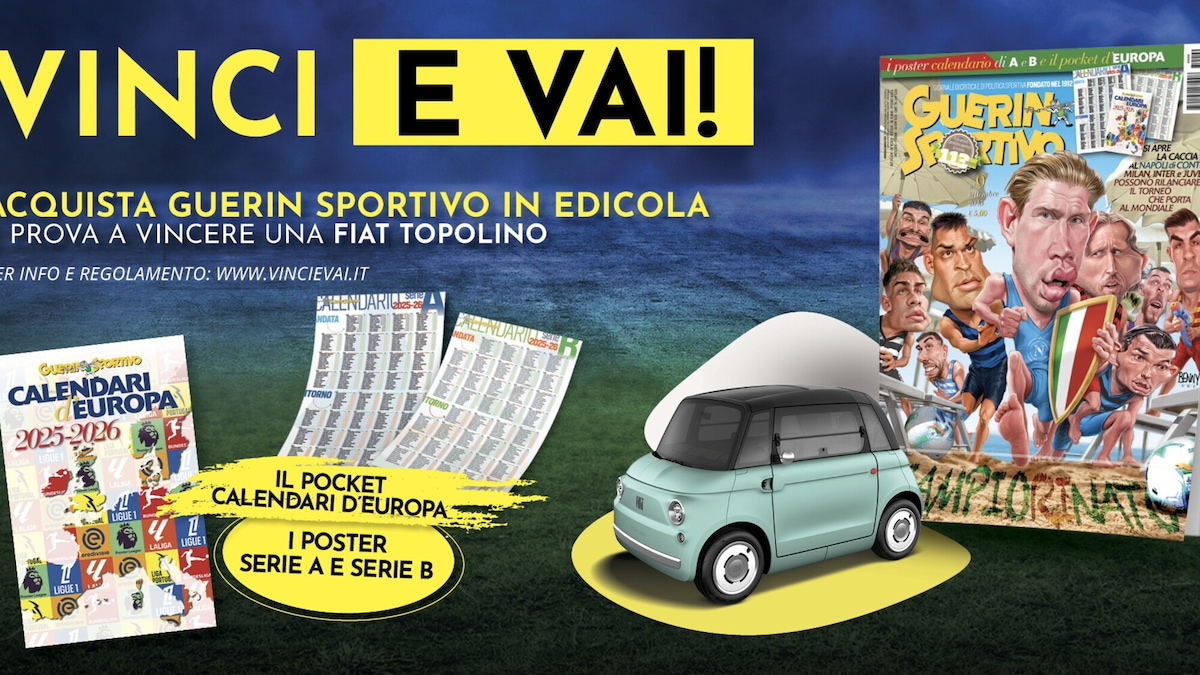 Guerin Sportivo: con "Vinci e Vai!" in palio una Fiat Topolino al mese