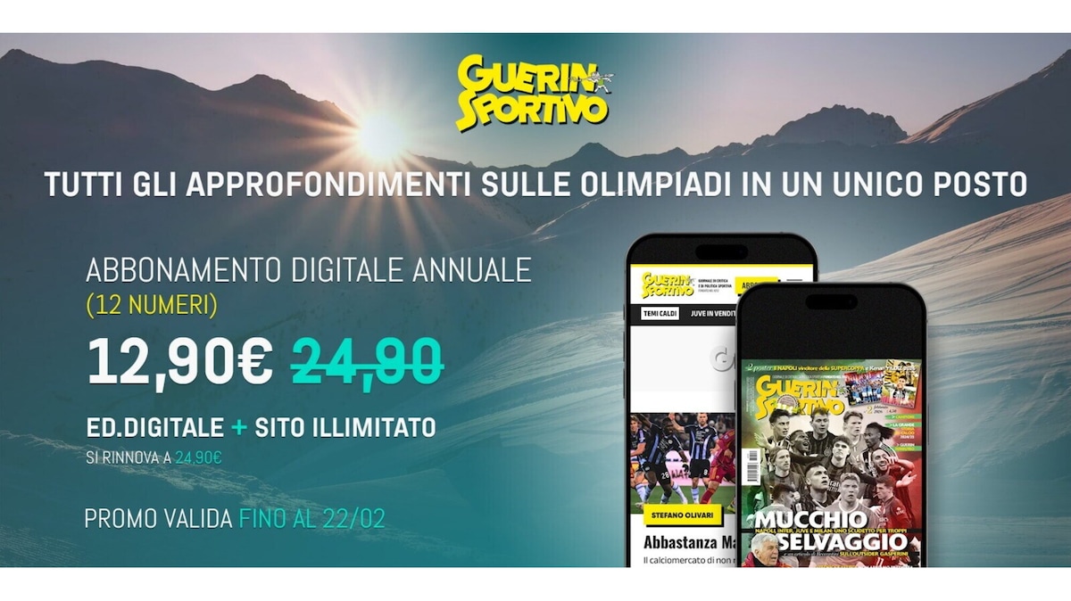 Un anno di Guerin Sportivo a 12,90 €: per te la promozione Olimpiadi 2026!