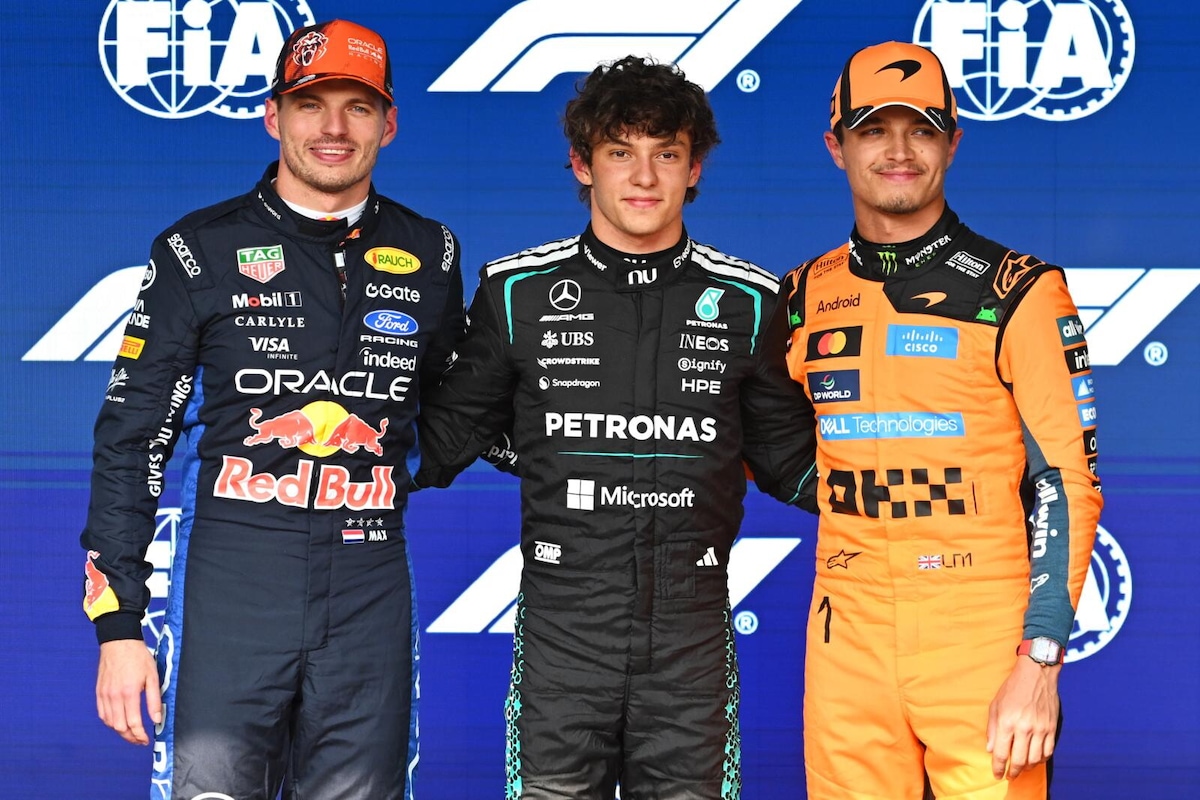 F1 Belgio: Antonelli in pole, Verstappen secondo