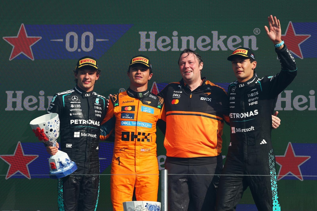 F1 Zandvoort: vince Norris, Antonelli e Russell sul podio